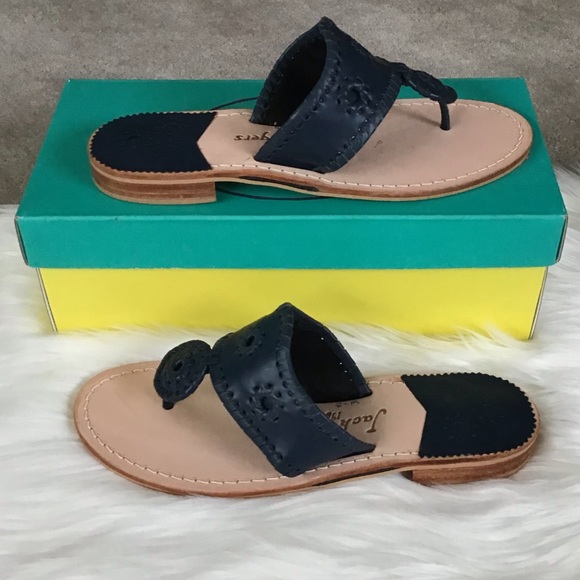 NEW JACK ROGERS Leather Flat Sandals - Picture 5 of 9